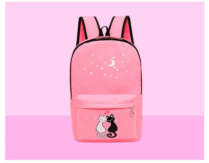 4-Piece School Bag Set/ backpack Children School Bags For Girls Boys Canvas School Bag Fashion Kids - dark blue